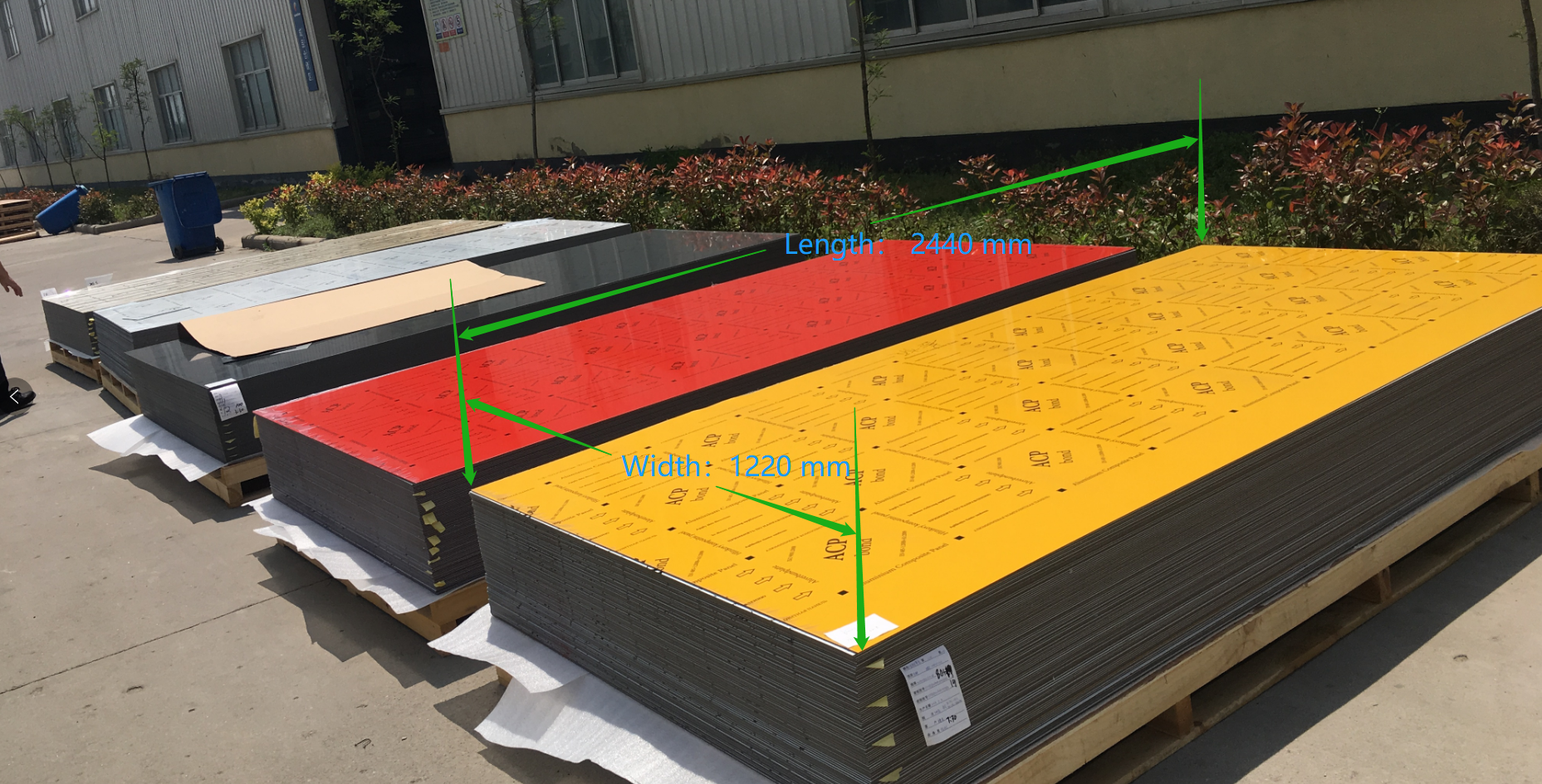 Dimensioni standard del pannello composito in alluminio